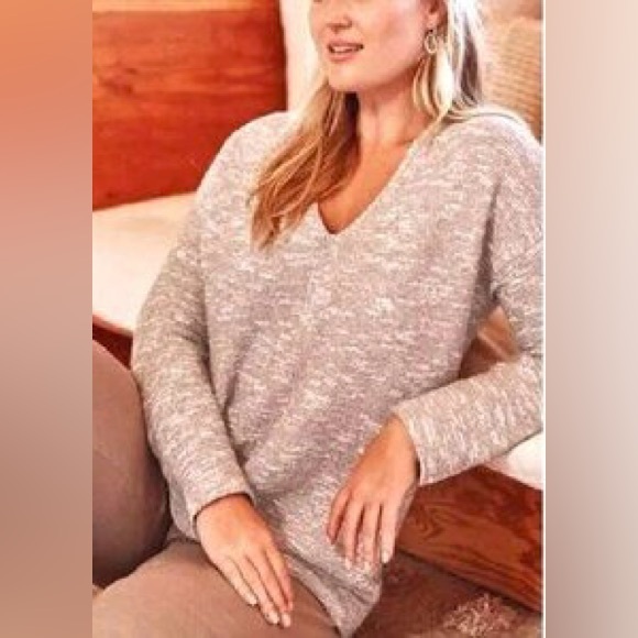 J. Jill Pure Jill Women’s V-Neck Pullover Sweater Beige Cotton Size 3X NWT - Picture 1 of 8
